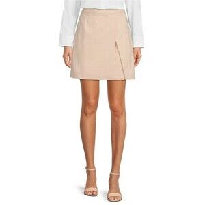 Alex Marie Size 12 Beige White Gingham Dionne Twill Mini Skirt Preppy Office